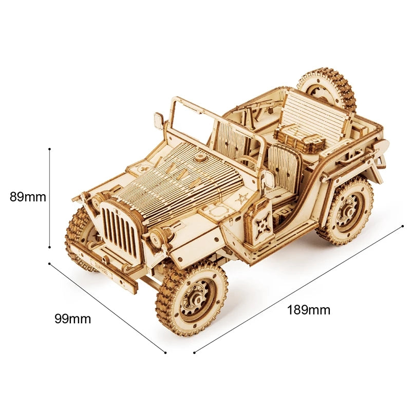 Robotime ROKR Army Jeep Car 3D Wooden Puzzle Model Toys Building Kits for Children Kids Birthday Christmas Gifts MC701 Dropship - Payty