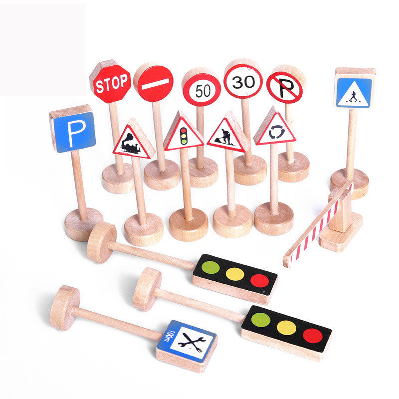 Wooden Street Traffic Signs Toys - Payty