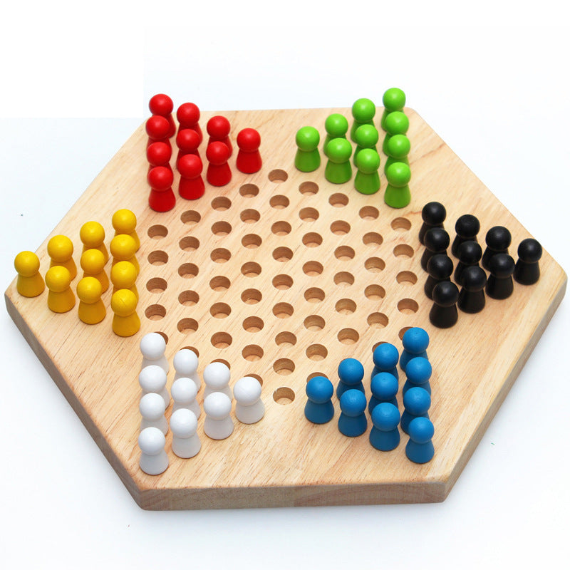 Wooden Puzzle Desktop Hexagon Checkers - Payty