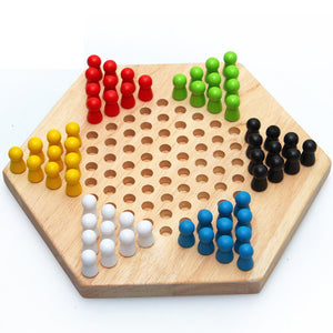 Wooden Puzzle Desktop Hexagon Checkers - Payty