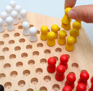 Wooden Puzzle Desktop Hexagon Checkers - Payty