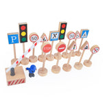 Wooden Street Traffic Signs Toys - Payty