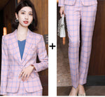 Professional Women's Long-sleeved Plaid Business Suit - Payty