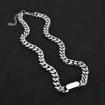 New Thick Chain Stitching Necklace Men's Titanium Steel Clavicle Chain Trendy Hip-hop Ins Net Red Metal Cuban Chain - Payty