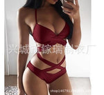 Sexy Black And White Color Matching Bikini Women'S Split Swimsuit - Payty