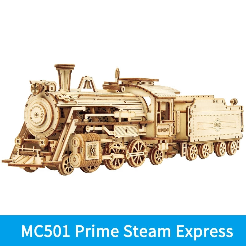 Robotime ROKR Train Model 3D Wooden Puzzle Toy Assembly Locomotive Model Building Kits for Children Kids Birthday Christmas Gift - Payty