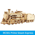 Robotime ROKR Train Model 3D Wooden Puzzle Toy Assembly Locomotive Model Building Kits for Children Kids Birthday Christmas Gift - Payty