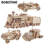 Robotime ROKR Train Model 3D Wooden Puzzle Toy Assembly Locomotive Model Building Kits for Children Kids Birthday Christmas Gift - Payty