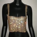 Bling Rhinestones Party Crop Top Full Diamonds Sequins Top - Payty
