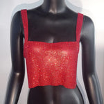 Bling Rhinestones Party Crop Top Full Diamonds Sequins Top - Payty