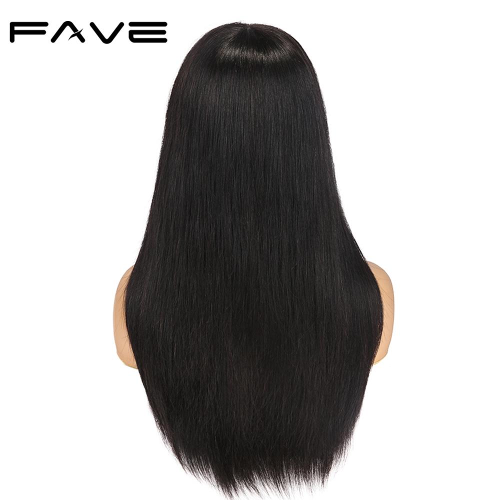 Brazilian Straight Human Hair Wigs with Bangs Fringe Wig Natural Black No Lace Long Hair Wig For Women Perruque Cheveux Humain - Payty