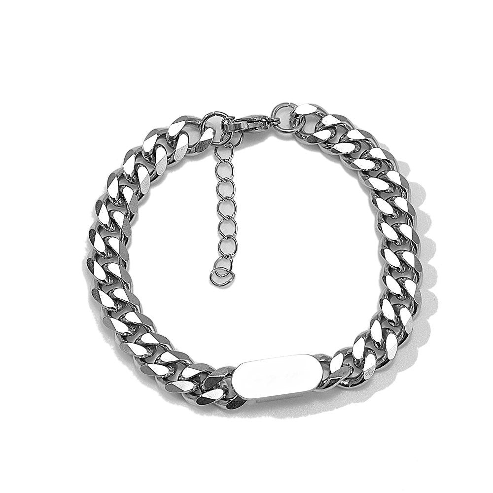 New Thick Chain Stitching Necklace Men's Titanium Steel Clavicle Chain Trendy Hip-hop Ins Net Red Metal Cuban Chain - Payty