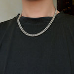 New Thick Chain Stitching Necklace Men's Titanium Steel Clavicle Chain Trendy Hip-hop Ins Net Red Metal Cuban Chain - Payty