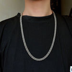 New Thick Chain Stitching Necklace Men's Titanium Steel Clavicle Chain Trendy Hip-hop Ins Net Red Metal Cuban Chain - Payty